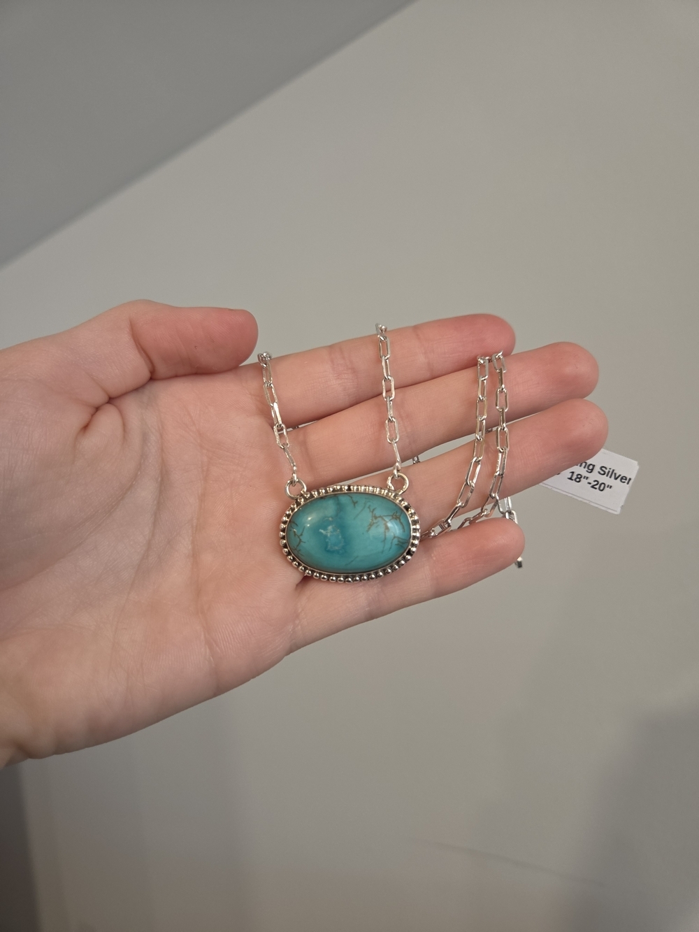Turquoise Oval Sterling Necklace